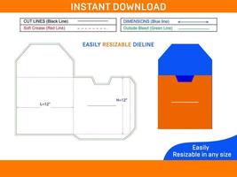 Créatif enveloppe dieline modèle conception et 3d boîte vecteur