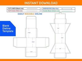 Créatif cadeau boîte, ruban, angle cadeau boîte mourir Couper modèle Vide dieline modèle vecteur