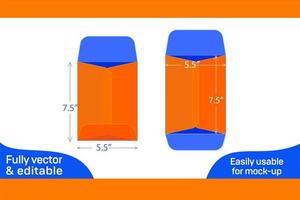 ouvert fin petit Taille enveloppe ou catalogue enveloppe 5.5x7.5 pouce mourir Couper modèle 3d boîte vecteur
