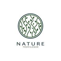 la nature vecteur logo. avec des arbres, rivières, mers, montagnes, affaires emblèmes, Voyage insignes, ,écologique santé,