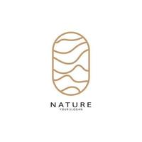 la nature vecteur logo. avec des arbres, rivières, mers, montagnes, affaires emblèmes, Voyage insignes, ,écologique santé,