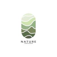 la nature vecteur logo. avec des arbres, rivières, mers, montagnes, affaires emblèmes, Voyage insignes, ,écologique santé,