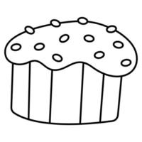 Pâques gâteau2 dans griffonnage style. noir et blanc vecteur illustration.