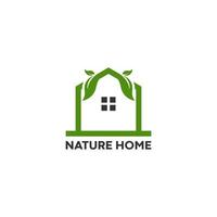 logo d & # 39; une maison naturelle avec un toit en utilisant des feuilles vecteur