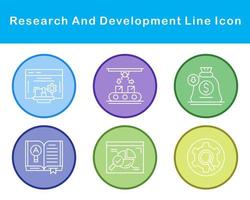 recherche et développement vecteur icône ensemble