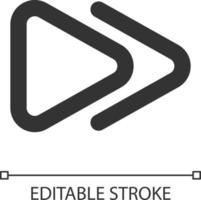 vite vers l'avant bouton pixel parfait linéaire ui icône. la musique joueur bar. commutateur à suivant chanson. interface graphique, ux conception. contour isolé utilisateur interface élément pour app et la toile. modifiable accident vasculaire cérébral vecteur