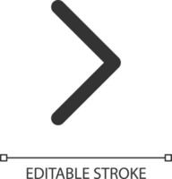 droite La Flèche pixel parfait linéaire ui icône. la navigation direction. montrer du doigt signe. angle support. interface graphique, ux conception. contour isolé utilisateur interface élément pour app et la toile. modifiable accident vasculaire cérébral vecteur