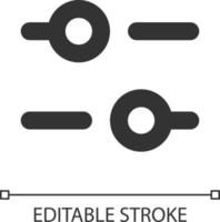 horizontal régler pixel parfait linéaire ui icône. égaliseur. du son option. le volume contrôle. interface graphique, ux conception. contour isolé utilisateur interface élément pour app et la toile. modifiable accident vasculaire cérébral vecteur