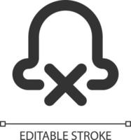 silencieux notifications pixel parfait linéaire ui icône. désactiver notifications. régler paramètre. interface graphique, ux conception. contour isolé utilisateur interface élément pour app et la toile. modifiable accident vasculaire cérébral vecteur