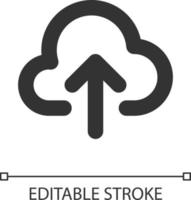 télécharger à nuage pixel parfait linéaire ui icône. grand des dossiers stockage. chargement processus. interface graphique, ux conception. contour isolé utilisateur interface élément pour app et la toile. modifiable accident vasculaire cérébral vecteur