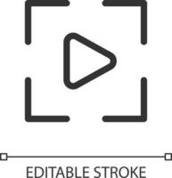 vidéo mode pixel parfait linéaire ui icône. numérique caméra fonction. électronique visuel format. interface graphique, ux conception. contour isolé utilisateur interface élément pour app et la toile. modifiable accident vasculaire cérébral vecteur