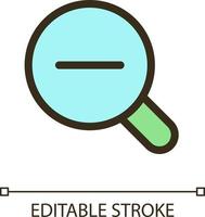 loupe et moins pixel parfait rgb Couleur ui icône. image réduction des effectifs. Facile rempli ligne élément. interface graphique, ux conception pour mobile application. vecteur isolé pictogramme. modifiable accident vasculaire cérébral