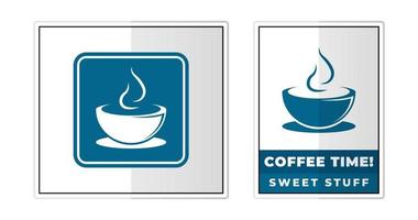 café signe étiquette symbole icône vecteur illustration
