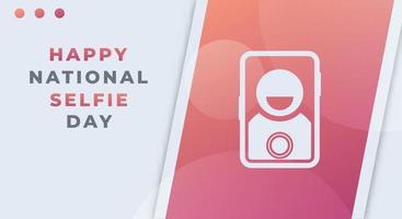 joyeux jour national du selfie illustration de conception vectorielle de célébration de juin. modèle pour l'arrière-plan, l'affiche, la bannière, la publicité, la carte de voeux ou l'élément de conception d'impression vecteur