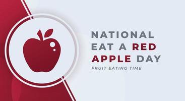heureux national manger une pomme rouge jour décembre célébration illustration de conception vectorielle. modèle pour l'arrière-plan, l'affiche, la bannière, la publicité, la carte de voeux ou l'élément de conception d'impression vecteur