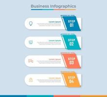 diagramme de processus de visualisation des données d'entreprise infographie de la chronologie. graphique de diagramme abstrait avec étapes, options vecteur