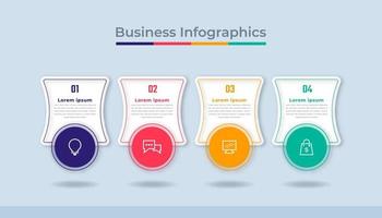 diagramme de processus de visualisation des données d'entreprise infographie de la chronologie. graphique de diagramme abstrait avec étapes, options vecteur