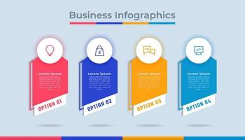 diagramme de processus de visualisation des données d'entreprise infographie de la chronologie. graphique de diagramme abstrait avec étapes, options vecteur