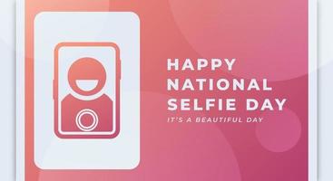joyeux jour national du selfie illustration de conception vectorielle de célébration de juin. modèle pour l'arrière-plan, l'affiche, la bannière, la publicité, la carte de voeux ou l'élément de conception d'impression vecteur
