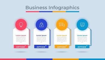 diagramme de processus de visualisation des données d'entreprise infographie de la chronologie. graphique de diagramme abstrait avec étapes, options vecteur