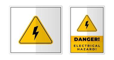 danger électrique danger signe étiquette symbole icône vecteur illustration