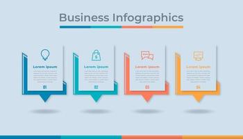 diagramme de processus de visualisation des données d'entreprise infographie de la chronologie. graphique de diagramme abstrait avec étapes, options vecteur