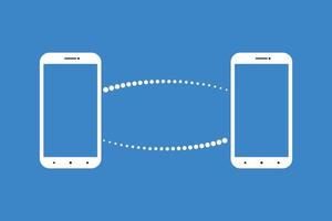 Envoi en cours et recevoir une fichier de un téléphone à un autre via le l'Internet électronique fichier vecteur