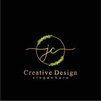 initiale jc beauté monogramme et élégant logo conception, écriture logo de initiale signature, mariage, mode, floral et botanique logo concept conception. vecteur