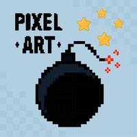 pixel art bombe affiche vecteur