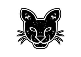 noir puma tête logo icône plat conception vecteur