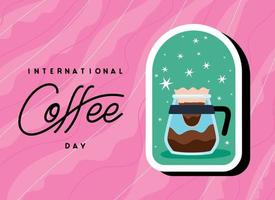 international café journée cartel vecteur
