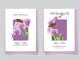 minimaliste mariage invitation carte avec orchidée illustration vecteur