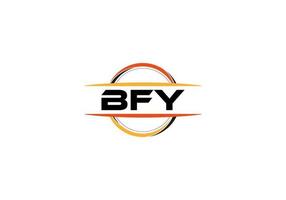 bfy lettre royalties ellipse forme logo. bfy brosse art logo. bfy logo pour une entreprise, entreprise, et commercial utiliser. vecteur