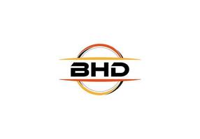 bhd lettre royalties ellipse forme logo. bhd brosse art logo. bhd logo pour une entreprise, entreprise, et commercial utiliser. vecteur