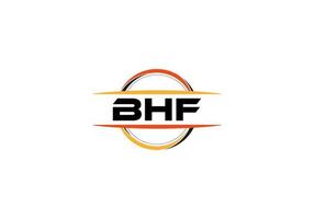 bhf lettre royalties ellipse forme logo. bhf brosse art logo. bhf logo pour une entreprise, entreprise, et commercial utiliser. vecteur