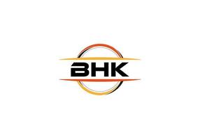 bhk lettre royalties ellipse forme logo. bhk brosse art logo. bhk logo pour une entreprise, entreprise, et commercial utiliser. vecteur