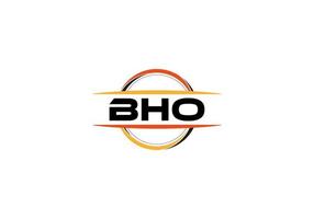 bho lettre royalties ellipse forme logo. bho brosse art logo. bho logo pour une entreprise, entreprise, et commercial utiliser. vecteur