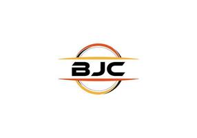 bjc lettre royalties ellipse forme logo. bjc brosse art logo. bjc logo pour une entreprise, entreprise, et commercial utiliser. vecteur