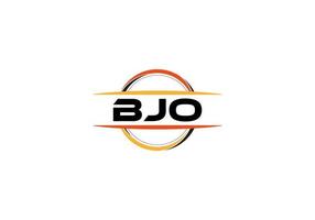 bjo lettre royalties ellipse forme logo. bjo brosse art logo. bjo logo pour une entreprise, entreprise, et commercial utiliser. vecteur