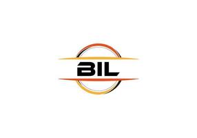 bil lettre royalties ellipse forme logo. bil brosse art logo. bil logo pour une entreprise, entreprise, et commercial utiliser. vecteur