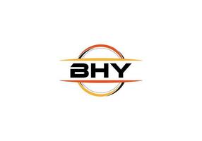 bhy lettre royalties ellipse forme logo. bhy brosse art logo. bhy logo pour une entreprise, entreprise, et commercial utiliser. vecteur