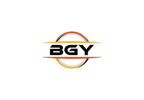 bgy lettre royalties ellipse forme logo. bgy brosse art logo. bgy logo pour une entreprise, entreprise, et commercial utiliser. vecteur