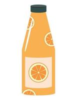 Orange boisson bouteille vecteur