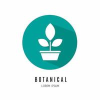 botanique icône dans plat. logo pour entreprise. Stock vecteur. vecteur
