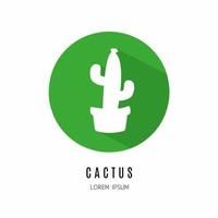 cactus icône logo dans plat. logo pour entreprise. Stock vecteur. vecteur