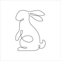 lapin ligne art style icône. lapin ligne art icône. abstrait contour lapin. continu ligne dessin lapin minimalisme style. Pâques lapin linéaire icône. vecteur illustration