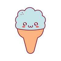 bleu kawaii la glace crème vecteur