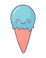 kawaii bleu la glace crème vecteur