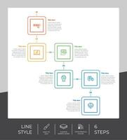 infographie vecteur conception avec 6 pas pouvez être utilisé pour flux de travail, présentation, et affaires but.
