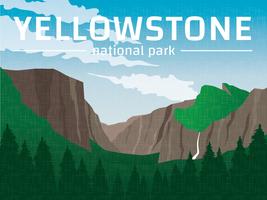 Affiche du parc national de Yellowstone vecteur
